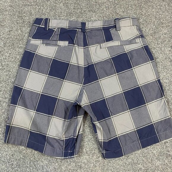 Lululemon Shorts 32 Blue Plaid Organic Cotton Stretch 8" in - Picture 8 of 9